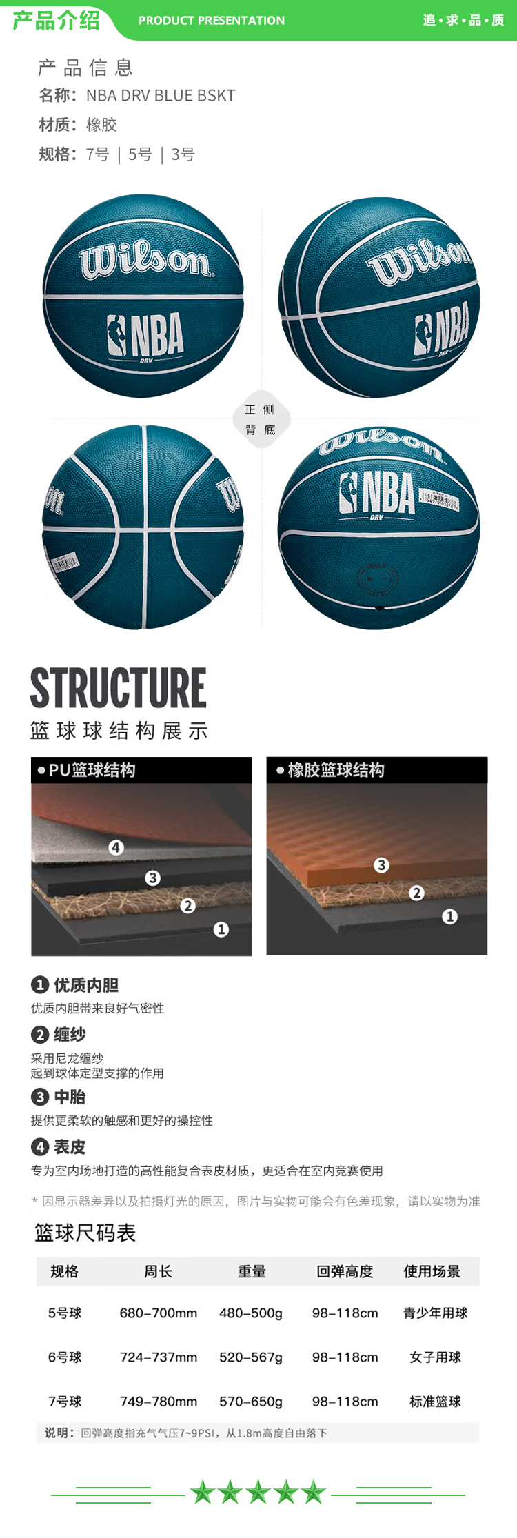 威尔胜 Wilson WTB9301IB07CN NBA橡胶室外训练比赛装备成人篮球7号球 DRV .jpg