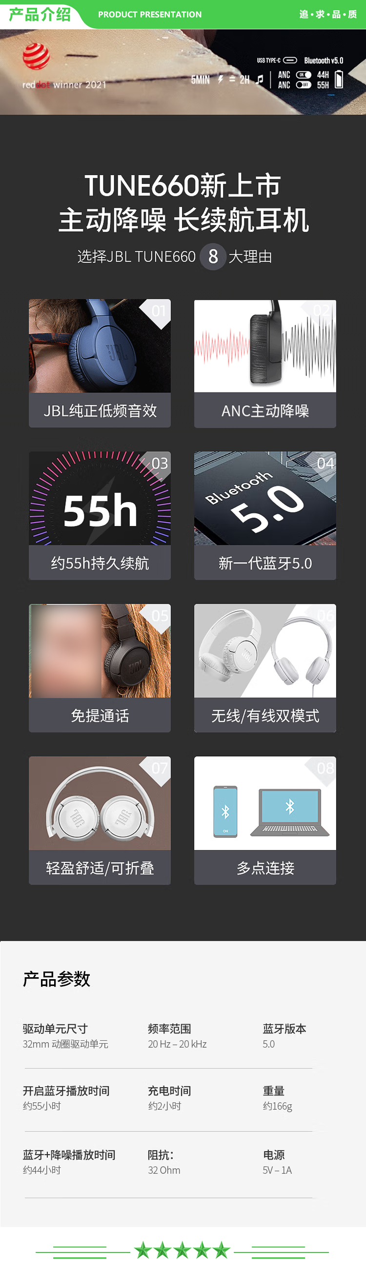 JBL TUNE 660NC头戴式无线降噪耳机 无线蓝牙耳机 运动耳机 音乐耳机 通用苹果华为小米手机 樱花粉 .jpg