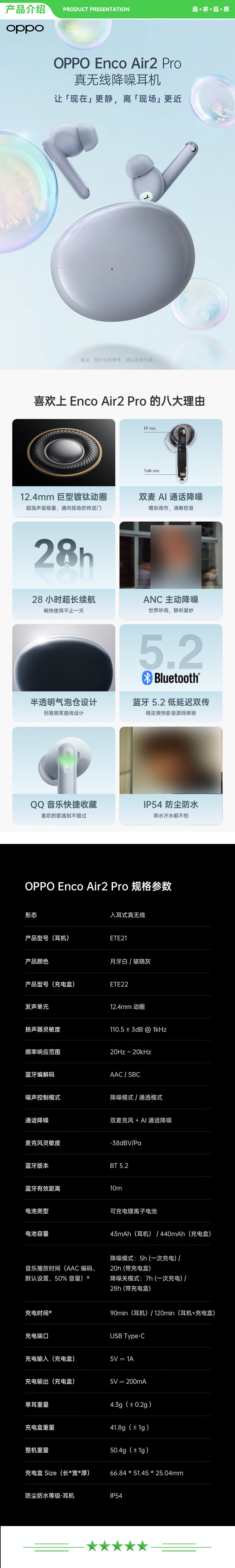 OPPO Enco Air2 Pro ETE21 月牙白 真无线入耳式降噪蓝牙耳机 音乐游戏耳机 ANC主动降噪 通用小米苹果华为手机 .jpg