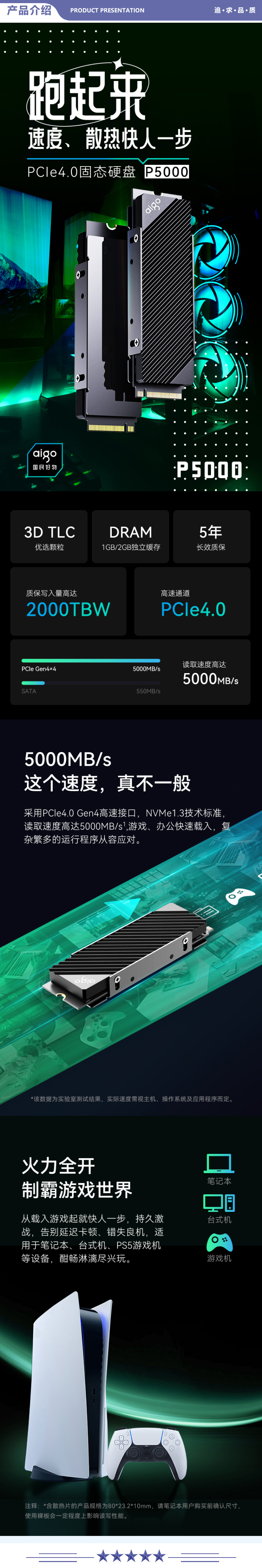 爱国者 (aigo) P5000 2TB SSD固态硬盘 M.2接口(NVMe协议PCIe 4.0 x4) 竞速版 5000MB 迅猛读写 2.jpg