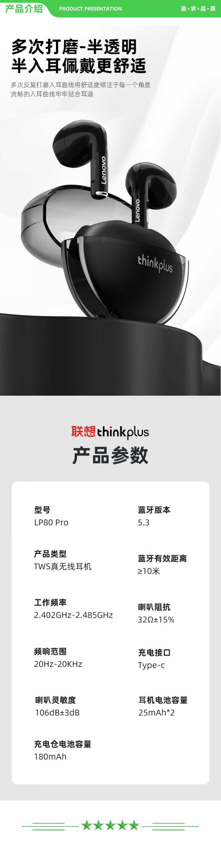 联想 Lenovo LP80Pro 黑色 真无线蓝牙耳机半入耳式降噪游戏吃鸡低延迟音乐耳机 适用苹果华为小米OPPO手机 .jpg