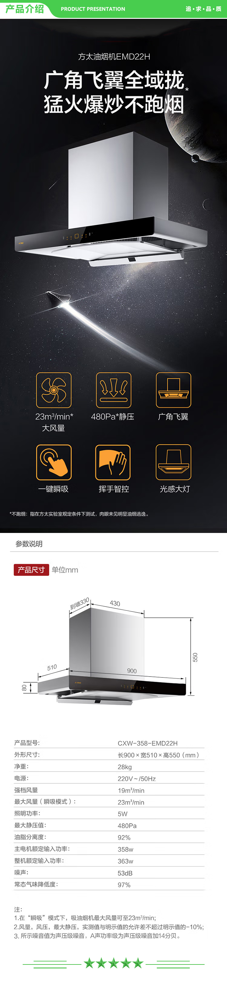 方太 FOTILE CXW-358-EMD22H 抽油烟机 23m³-min超大吸力 一键瞬吸 挥手智控单烟机.jpg