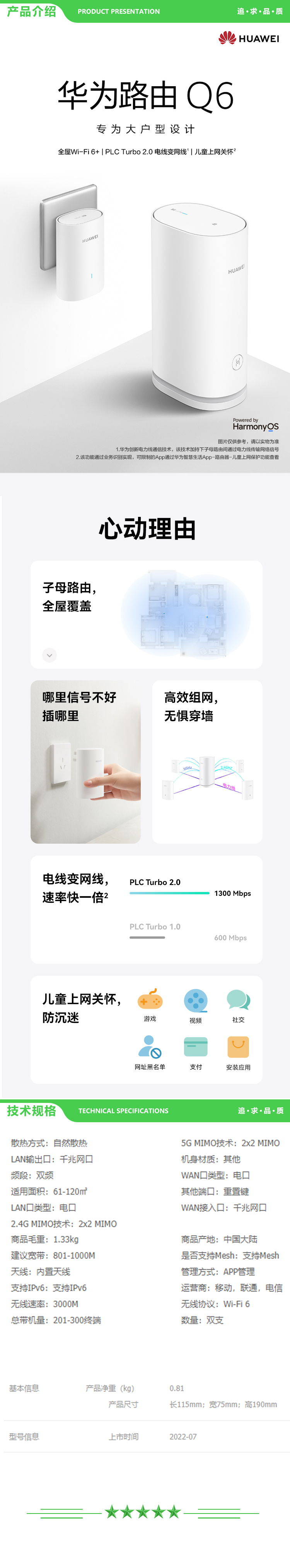 华为 HUAWEI WS7290 Q6 凌霄子母路由（1母2子套装 3000Mbps 千兆凌霄子母路由 全屋WiFi 6+ PLC电力线版 电力猫） 2.jpg