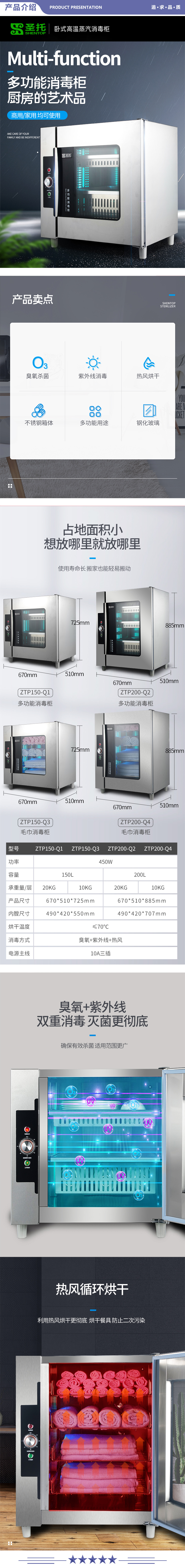 圣托（Shentop） ZTP200-Q2 办公室茶杯消毒柜 立式烘干保洁柜 热风循环多功能消毒碗柜 2.jpg