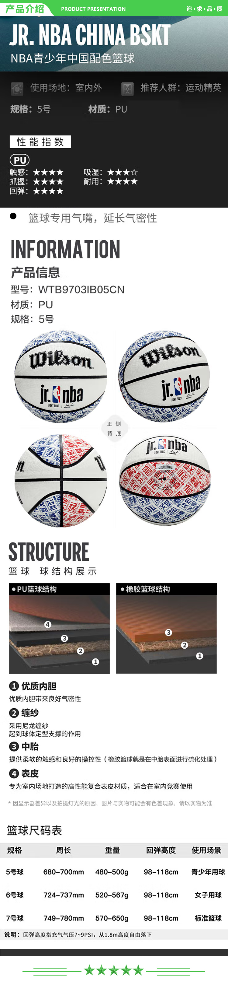 威尔胜 Wilson WTB9703IB05CN 5号篮球 JR.NBA儿童青少年训练比赛用球 室内外通用耐磨PU   .jpg