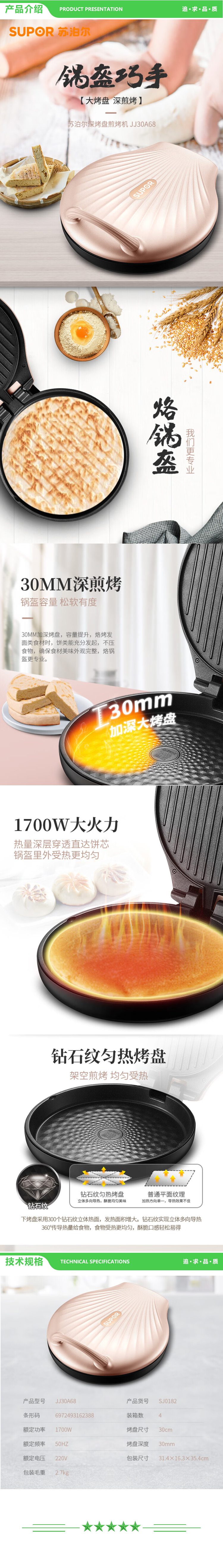 苏泊尔 SUPOR JJ30A68 电饼铛（1700W 双面加热 大火力） 2.jpg