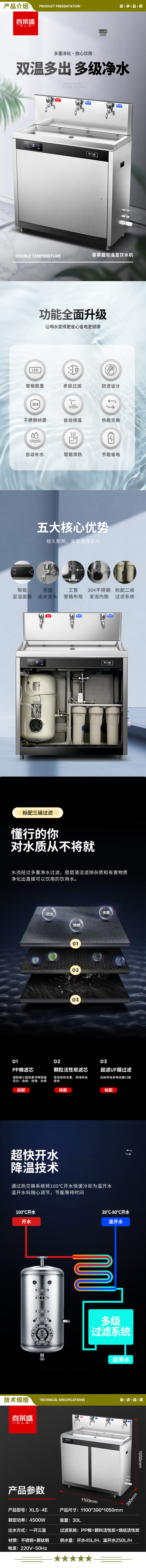 喜莱盛 XLS-4E 商用直饮机学校开水器 不锈钢净水机商用烧水机内置三级滤芯  2.jpg