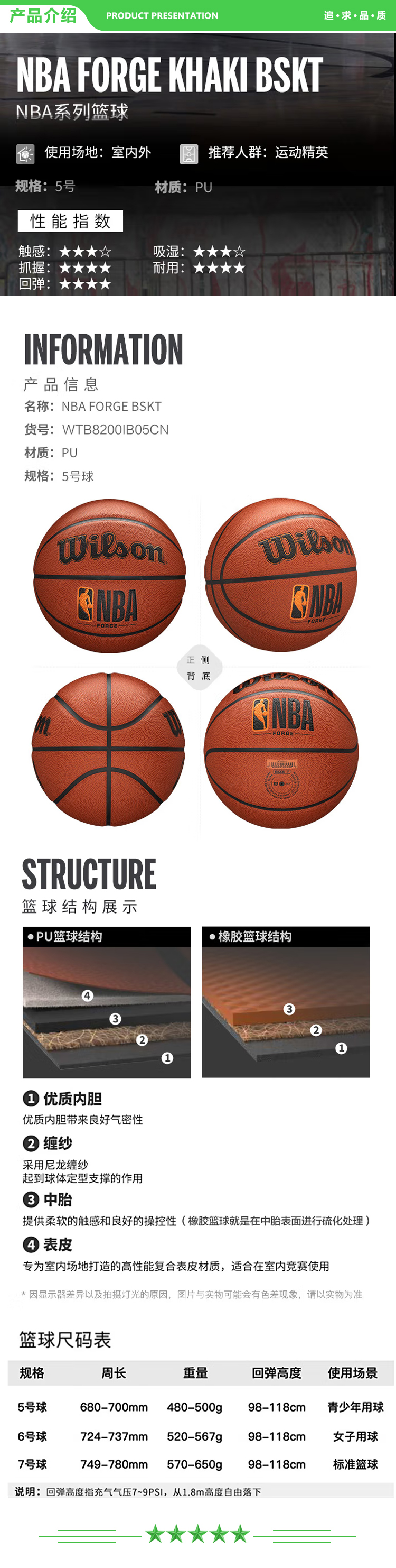 威尔胜 Wilson WTB8200IB05CN 5号NBA比赛篮球耐磨PU中小学生儿童室内室外通用 .jpg