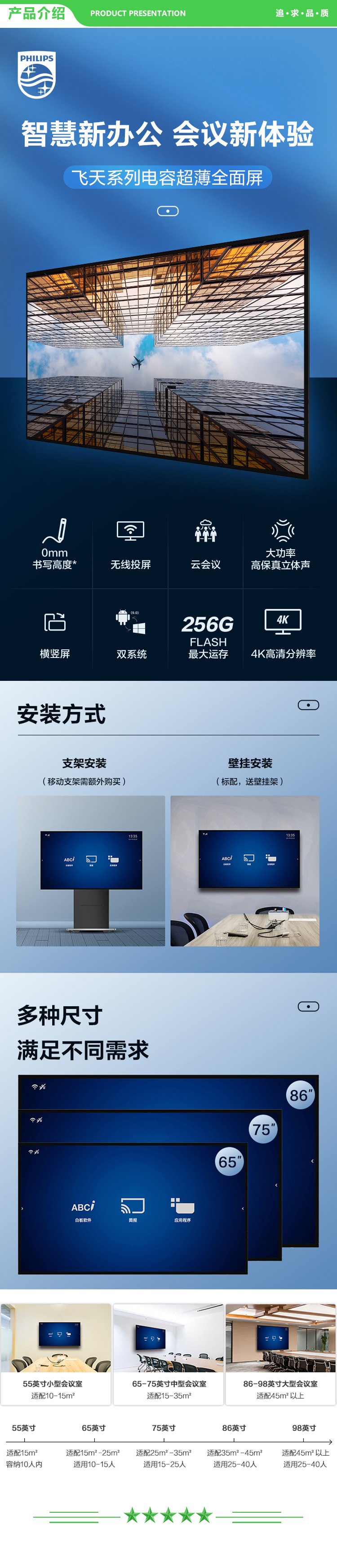 飞利浦 PHILIPS 75BDL6051C 飞天75英寸安卓 Win10 I5双系统+支架 智能会议平板 .jpg