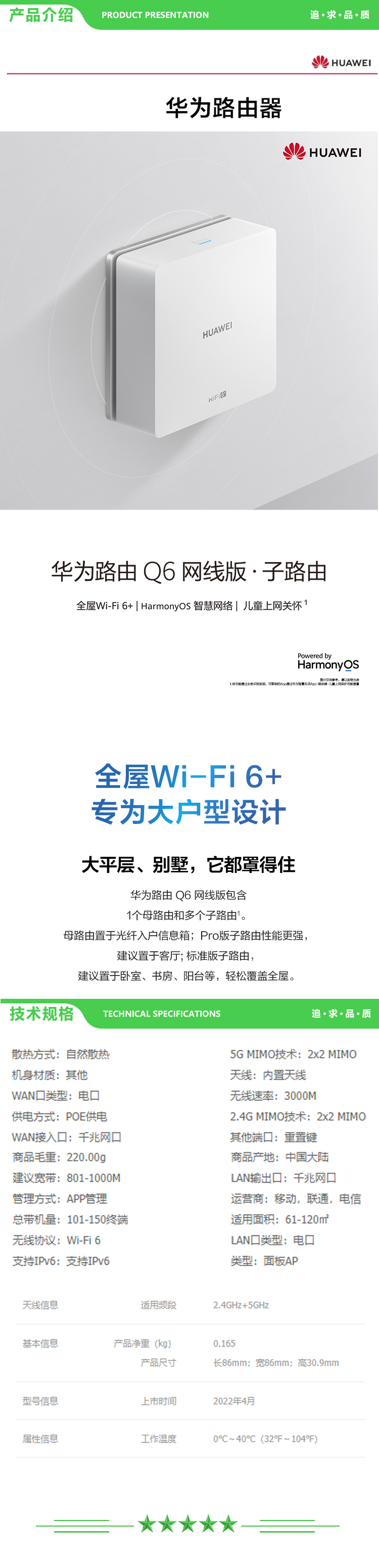 华为 HUAWEI Q6 网线版 路由器（子路由 搭配套装使用 即插即用 ） 2.jpg