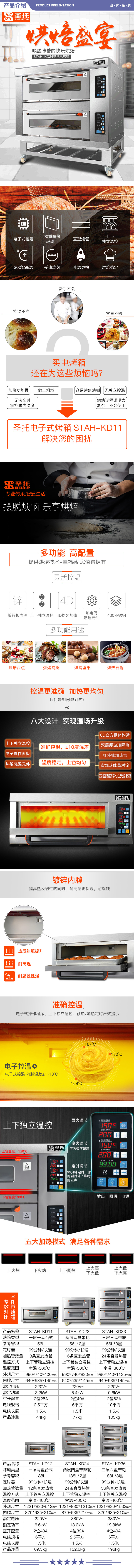 圣托（Shentop） STAH-KD24 二层四盘烤箱 全自动大型蛋糕面包披萨炉 2层4盘月饼电热大烘炉 2.jpg