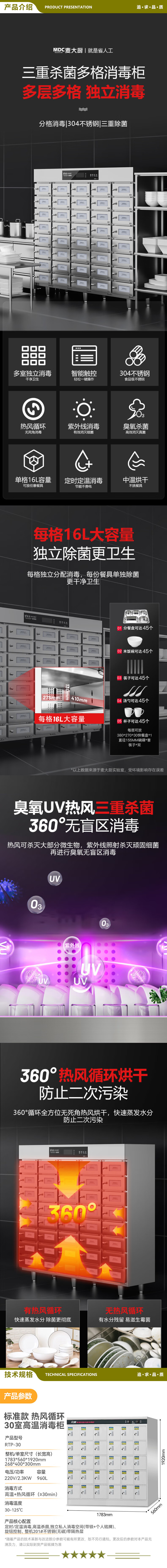 麦大厨 RTP-30 30格消毒柜商用大容量带锁企业单位用30室高温热风循环不锈钢多室消毒碗柜  2.jpg