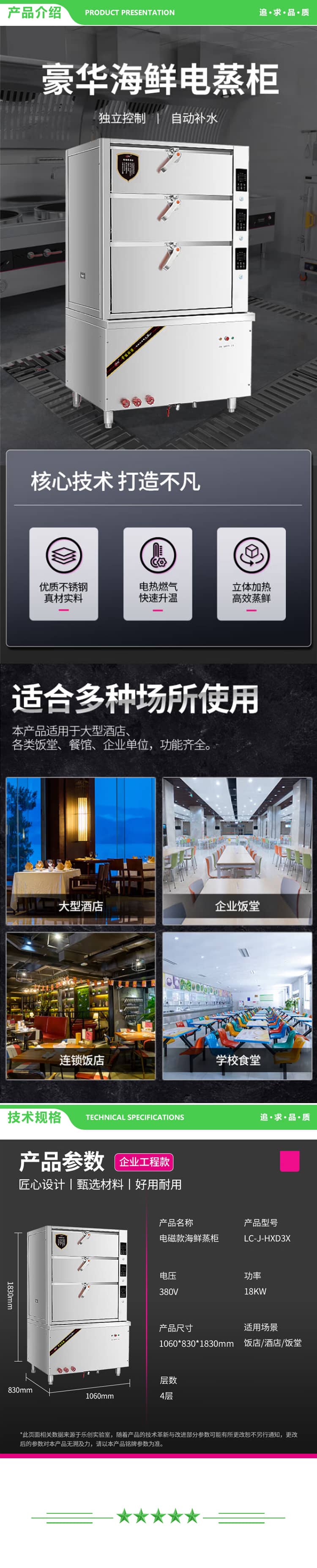 乐创 lecon LC-J-HXD3X 商用海鲜蒸柜 食堂酒店三门海鲜蒸柜电磁 豪华款 2.jpg