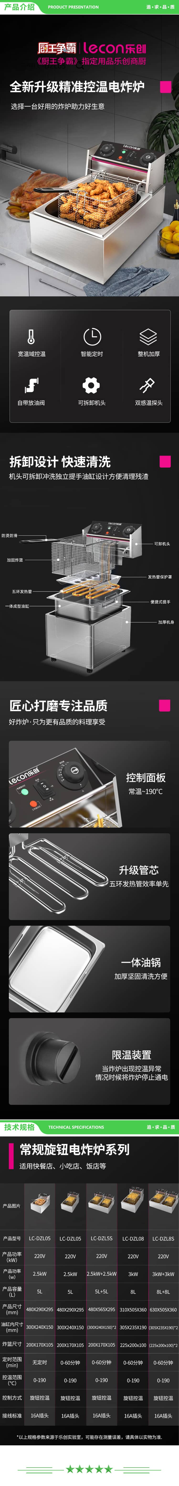 乐创 lecon LC-DZL05 电炸炉商用单缸定时大容量油炸锅薯条油条电炸锅 5升单缸电炸炉 2.jpg