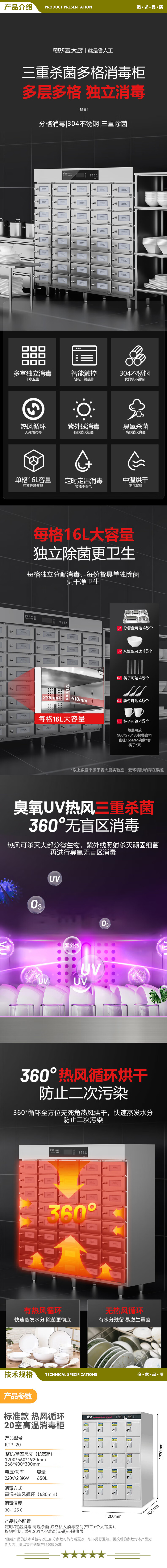 麦大厨 RTP-20 20格消毒柜商用大容量带锁企业单位用20室高温热风循环不锈钢多室消毒碗柜  2.jpg