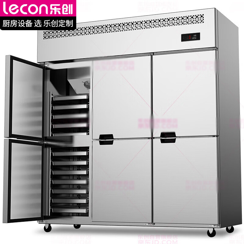 乐创(lecon) LC-LMBG01 冷冻商用六门冰柜厨房冰箱双温冷藏冷冻餐饮立式后厨保鲜柜冷柜风冷插盘式  1.jpg