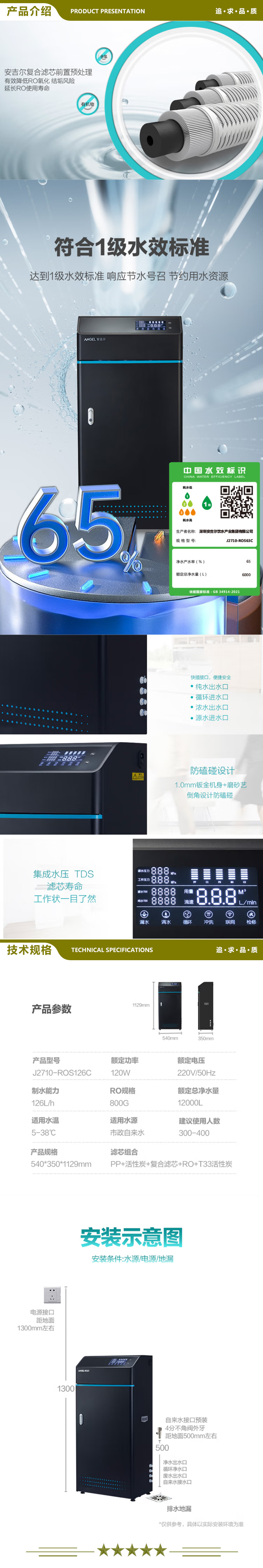 安吉尔（Angel） J2710-ROS126C 商用反渗透 办公写字楼学校 RO大流量钣金机身 商务净水器 净水设备 2.jpg